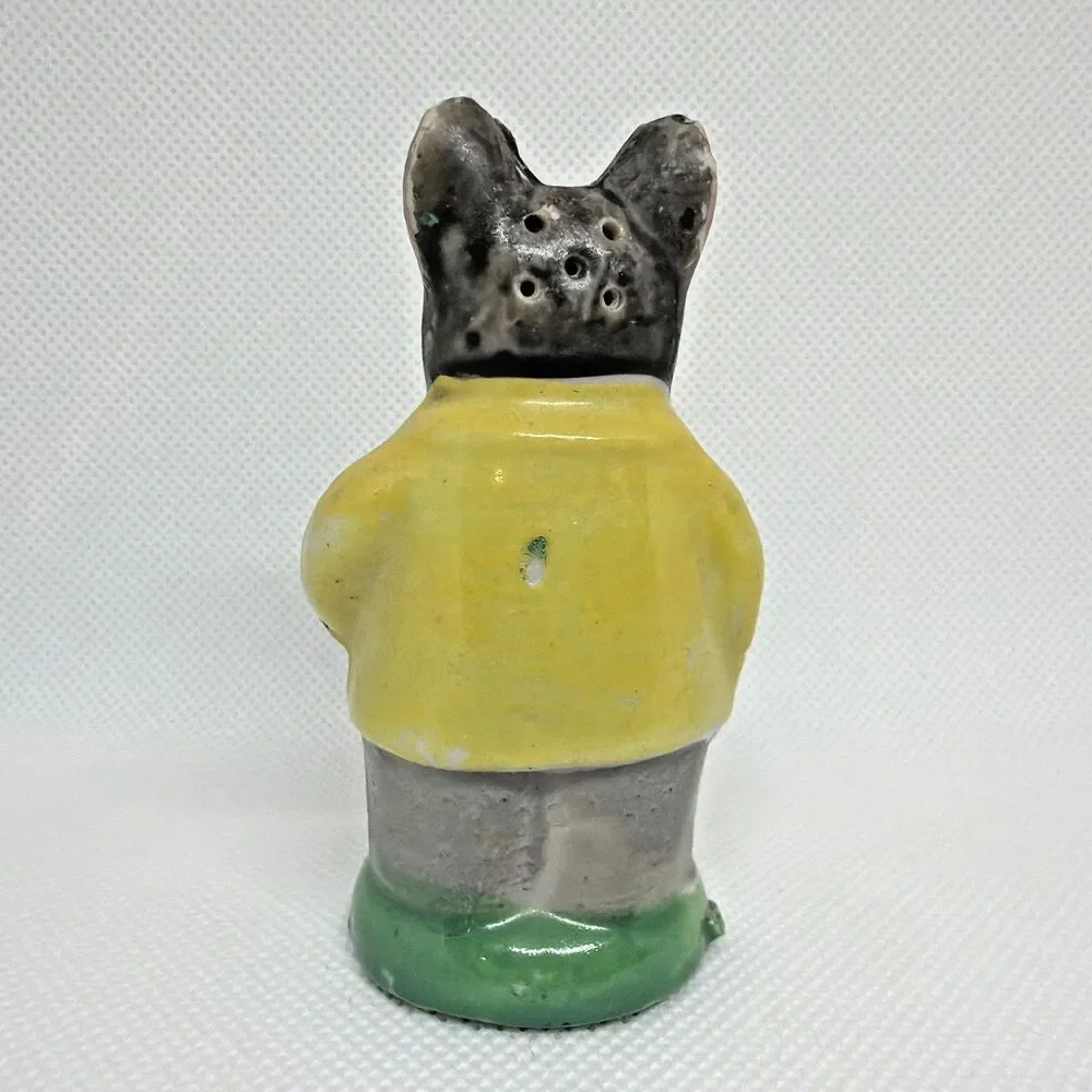 Vintage Made In Occupied Japan Mouse Pepper Shaker Only Ceramic Yellow Raincoat